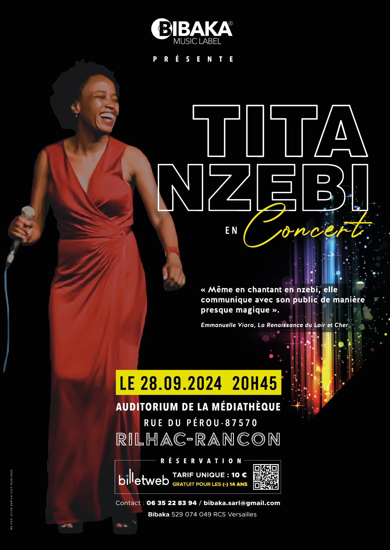 Tita Nzebi en concert à Rilhac-Rancon Le 28 sept 2024