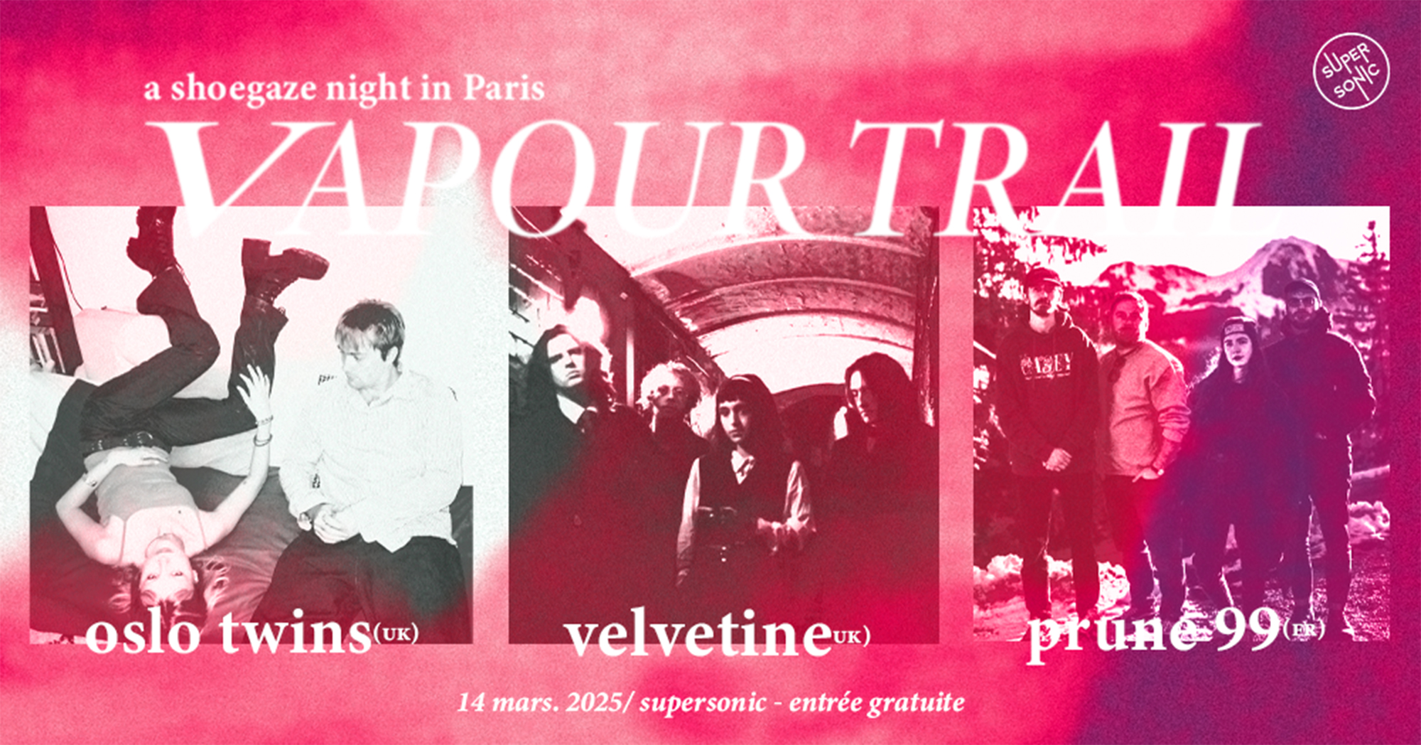 VAPOUR TRAIL : Oslo Twins + Velvetine + Prune 99 Le 14 mars 2025