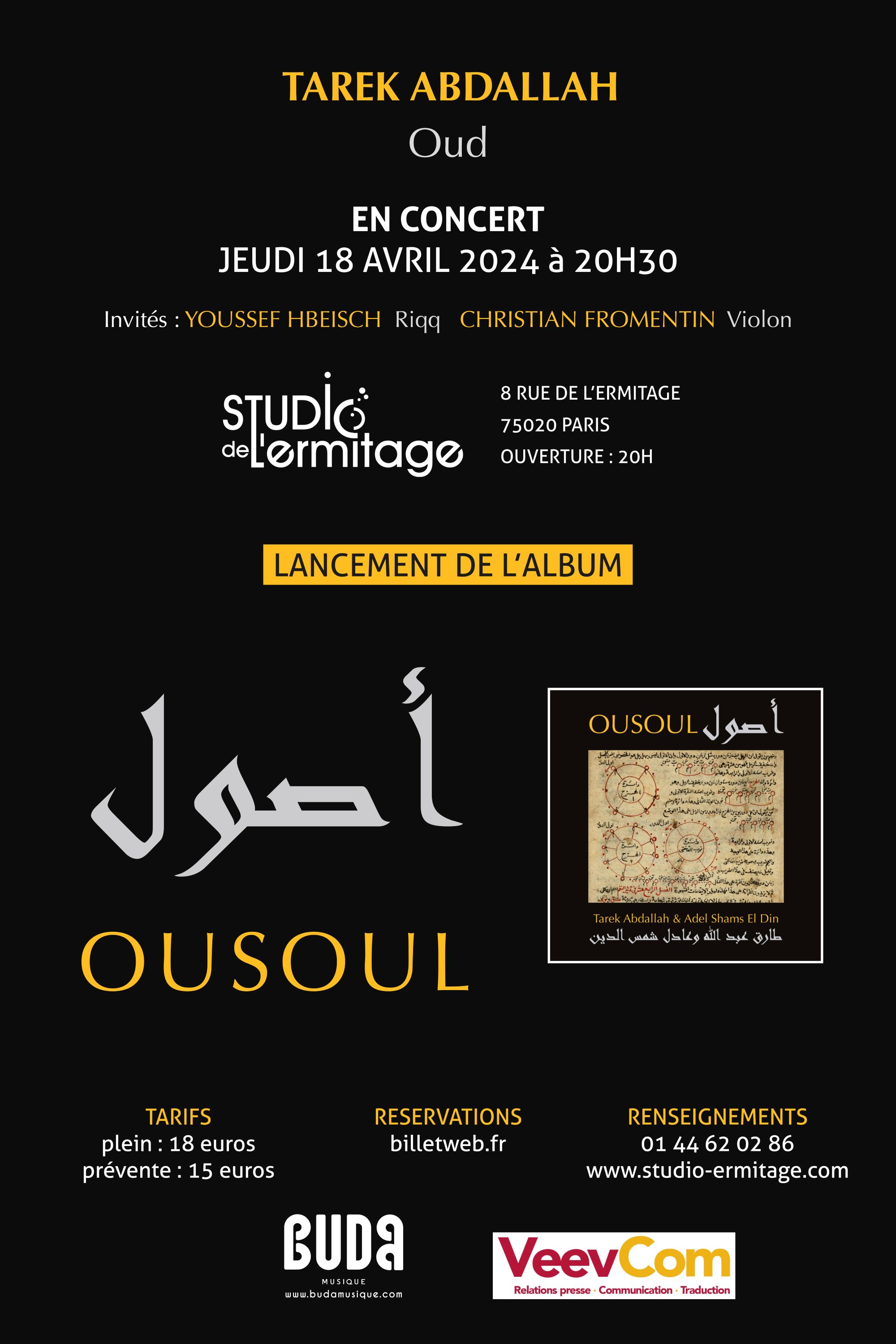 Tarek Abdallah présente "Ousoul" Le 18 avr 2024