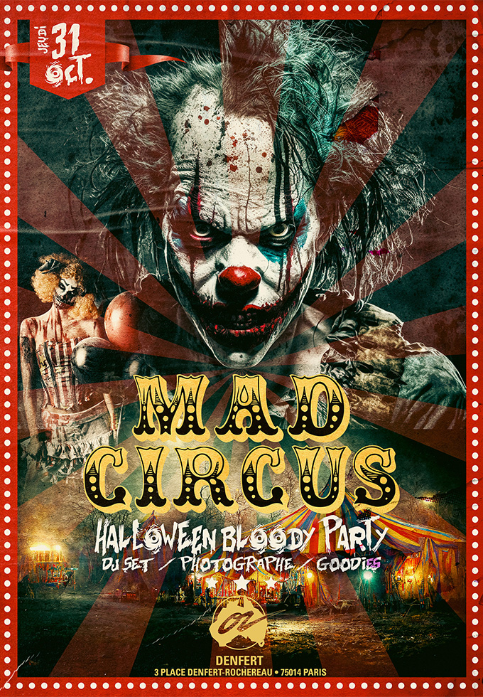 Mad Circus / Halloween Party 2024 @ Café Oz Denfert Du 31 oct au 1 nov 2024