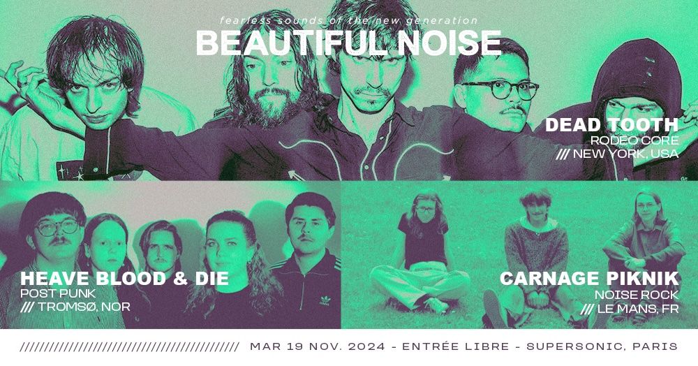 BEAUTIFUL NOISE : Dead Tooth + Heave Blood and Die + Carnage... Le 19 nov 2024