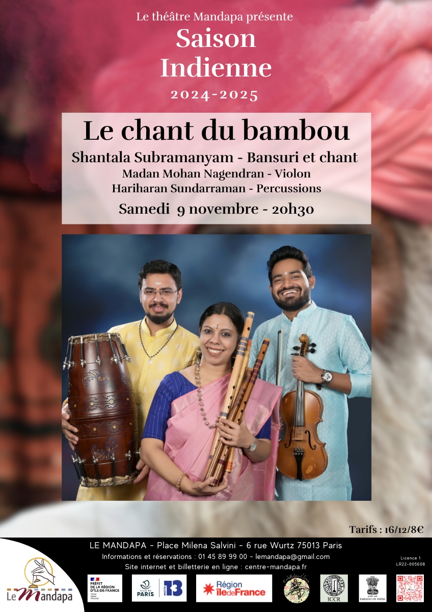 Le chant du bambou - Musique indienne Le 9 nov 2024