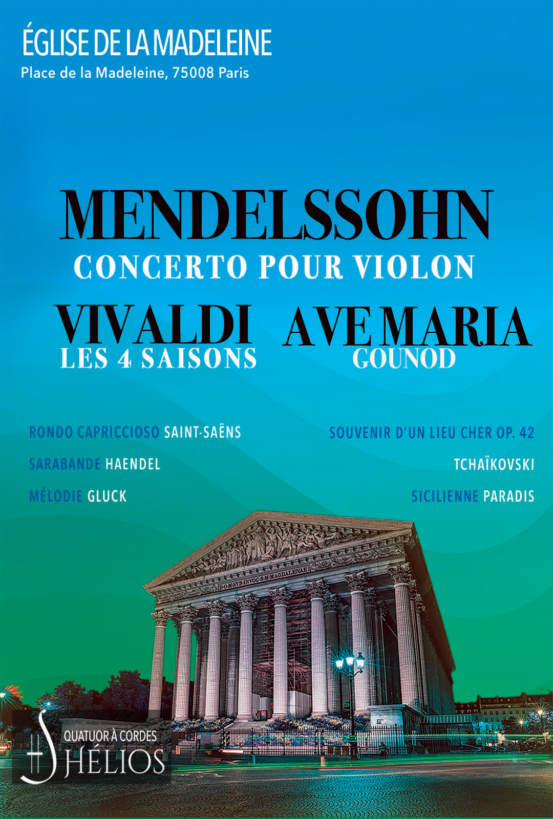 Les 4 Saisons de Vivaldi, Ave Maria, Concerto de Mendelssohn Du 24 janv au 4 oct 2025