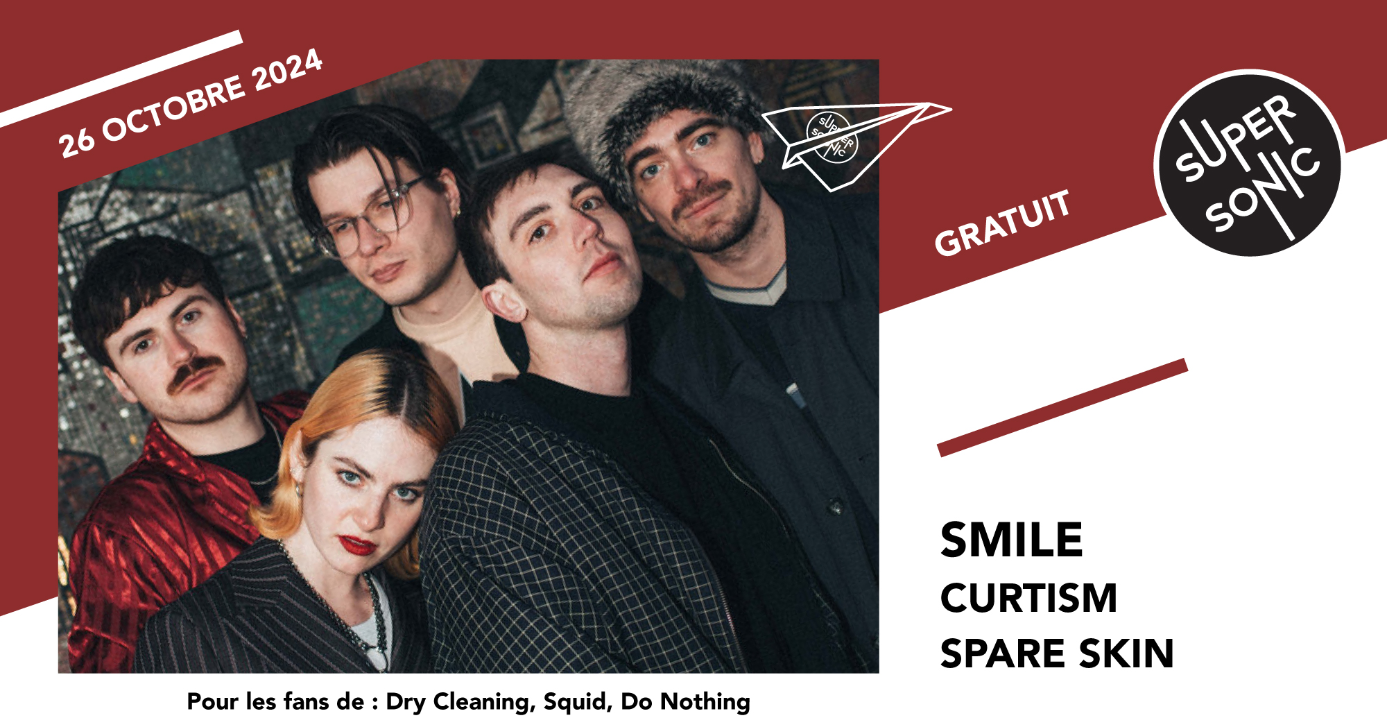 Smile en concert au Supersonic (Free entry) Le 26 oct 2024