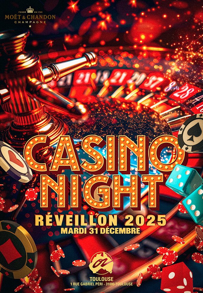 Casino Night - Réveillon 2025 @ Cafe Oz Toulouse Du 31/12/2024 au 1/1/2025