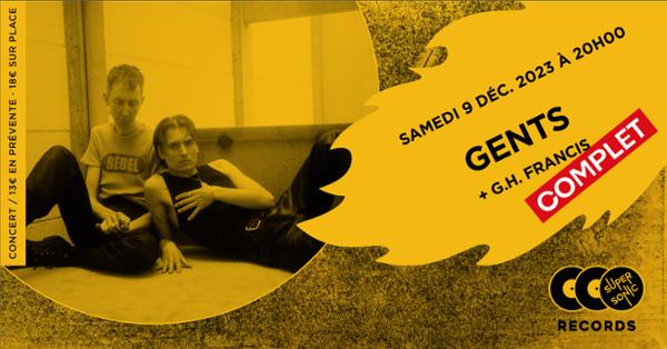 GENTS + G.H.Francis en concert au Supersonic Records !